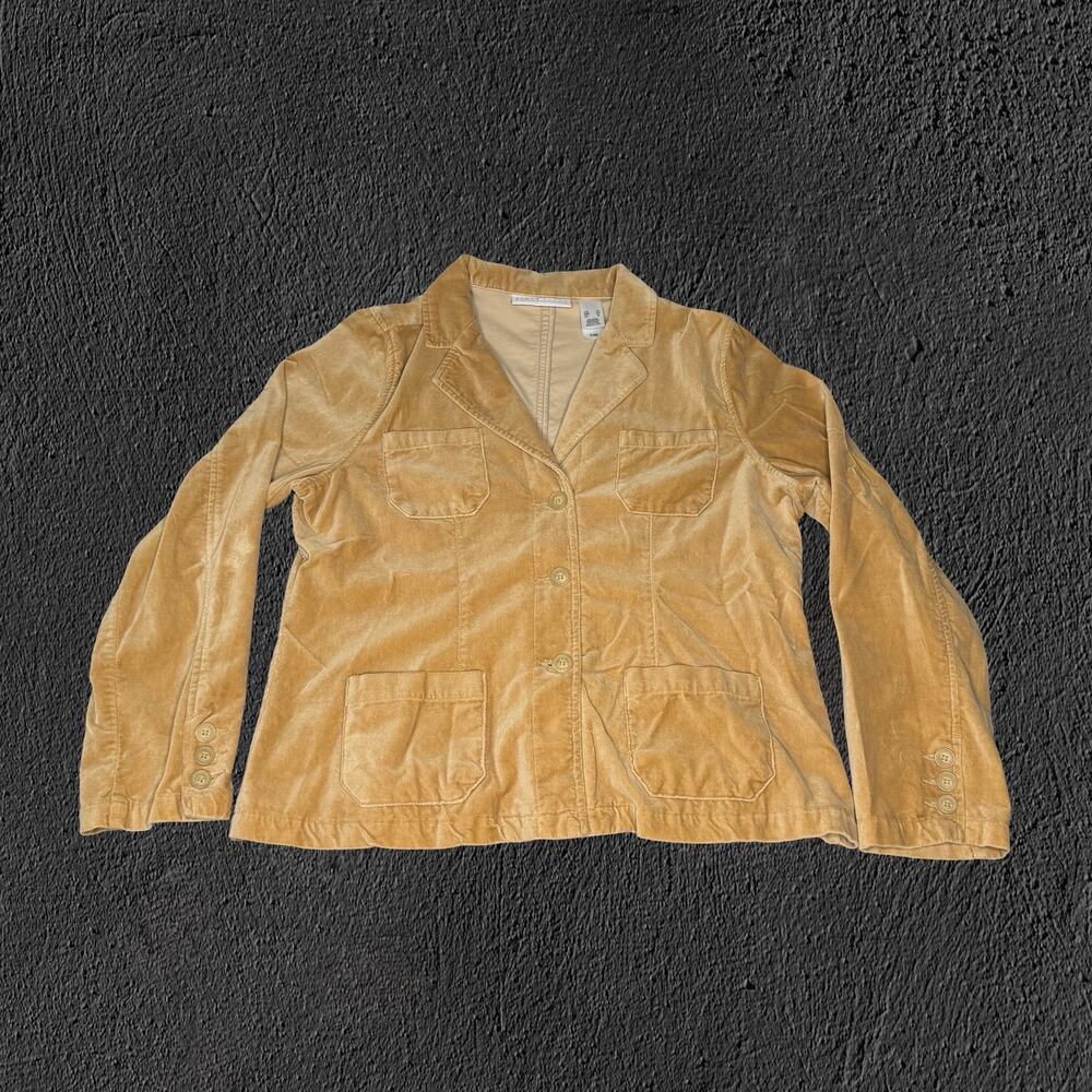First Issue by Liz Claiborne velvet camel tan blazer jacket